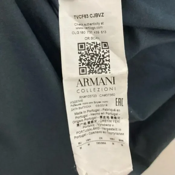ARMANI Collezioni Polo Shirt M Logo Shortsl Hiddenbtn Stretch Cotton Portugal